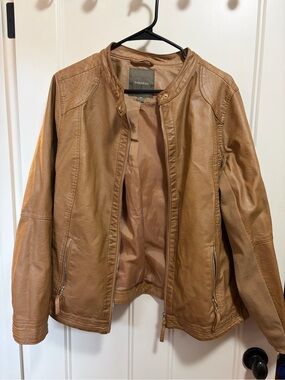 Maurices Camel/Tan Faux Leather Moto Jacket for Women